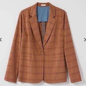 J. Jill Plaid Blazer in Brown and Blue